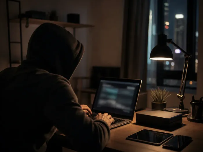 individual exploring an .onion site on a laptop
